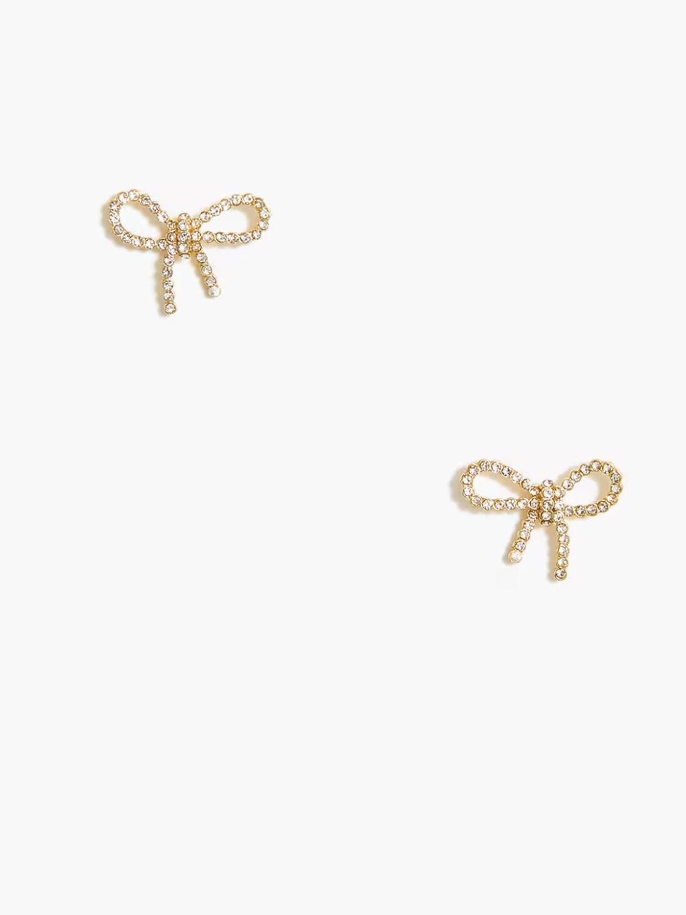 Jcrew Crystal bow stud earrings - Gold - NWT